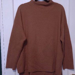 Donna Karan Mock Neck Cognac Colored Sweater Size L